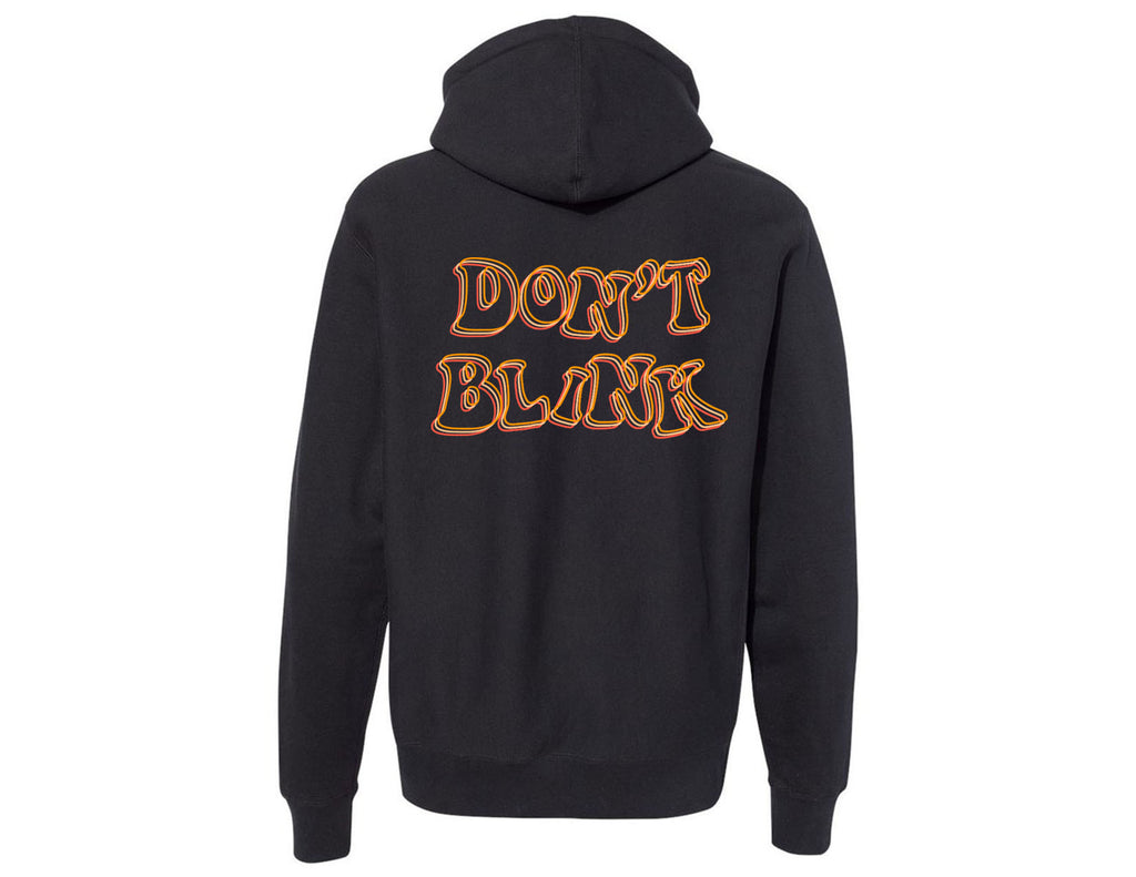hoodie, sweatshirt, don't blink, dont blink, apparel, college, trendy, edgy