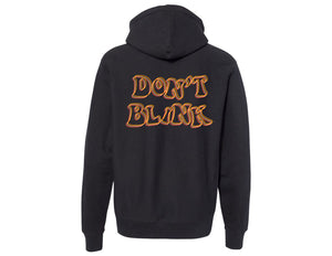 hoodie, sweatshirt, don't blink, dont blink, apparel, college, trendy, edgy