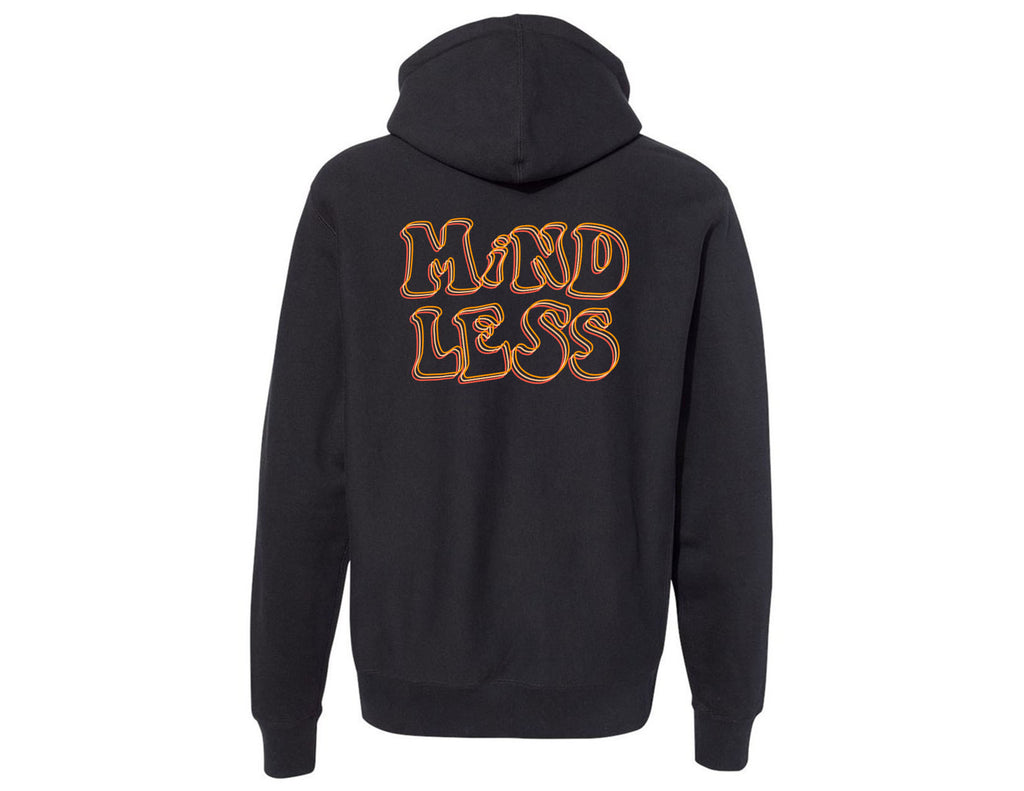 hoodie, sweatshirt, mindless, mind less, apparel, college, trendy, edgy