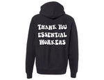 Load image into Gallery viewer, hoodie, sweatshirt, thank you essential workers, apparel, college, trendy, edgy
